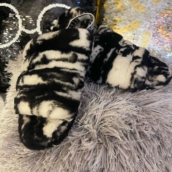 10 ugg bbw tie dye marble fluff yeah slipper shoe sandal - Picture 8 of 8